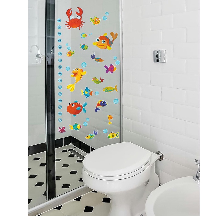 Adesivo Decorativo Infantil Peixes Medidor Altura em Oferta na Shopee