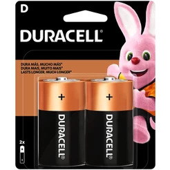 Pilha Grande D Alcalina Duracell com 2 Unidades