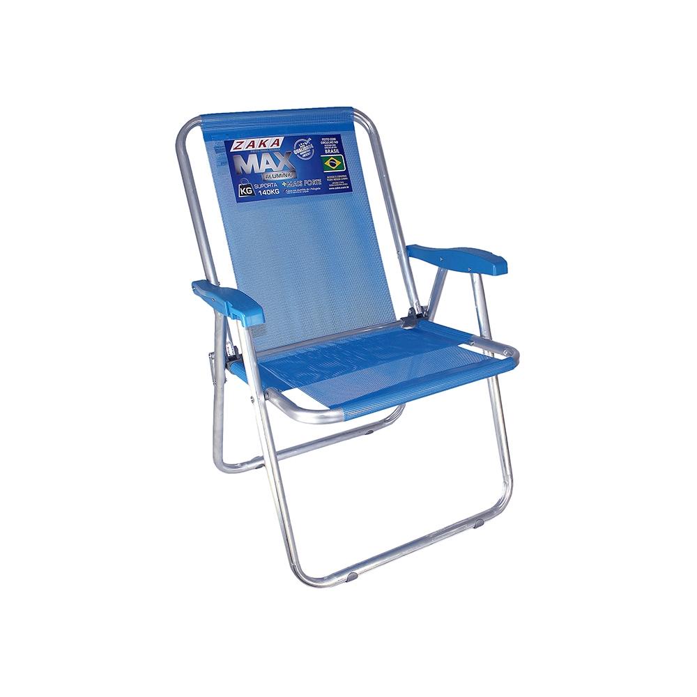 Cadeira Zaka Max Aluminio Azul Capacidade 140kg em Oferta na Shopee