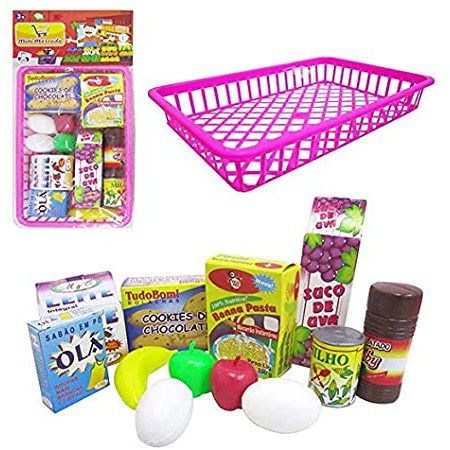 Kit Mercado 13 Peças Infantil – Brinquedo Educativo Pica Pau 🍎 Cozinha, Criatividade e Diversão