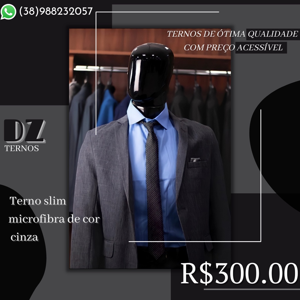 Terno de ótima qualidade , com preço acessível ,Slim microfibra com Corte italiano.