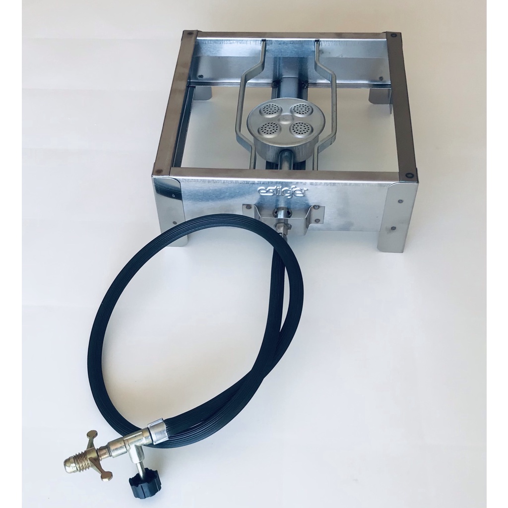 Mini Fogão Fogareiro Uma 1 Boca Alta Pressão em Inox A Gás Portátil Camping Acampamento Caminhão
