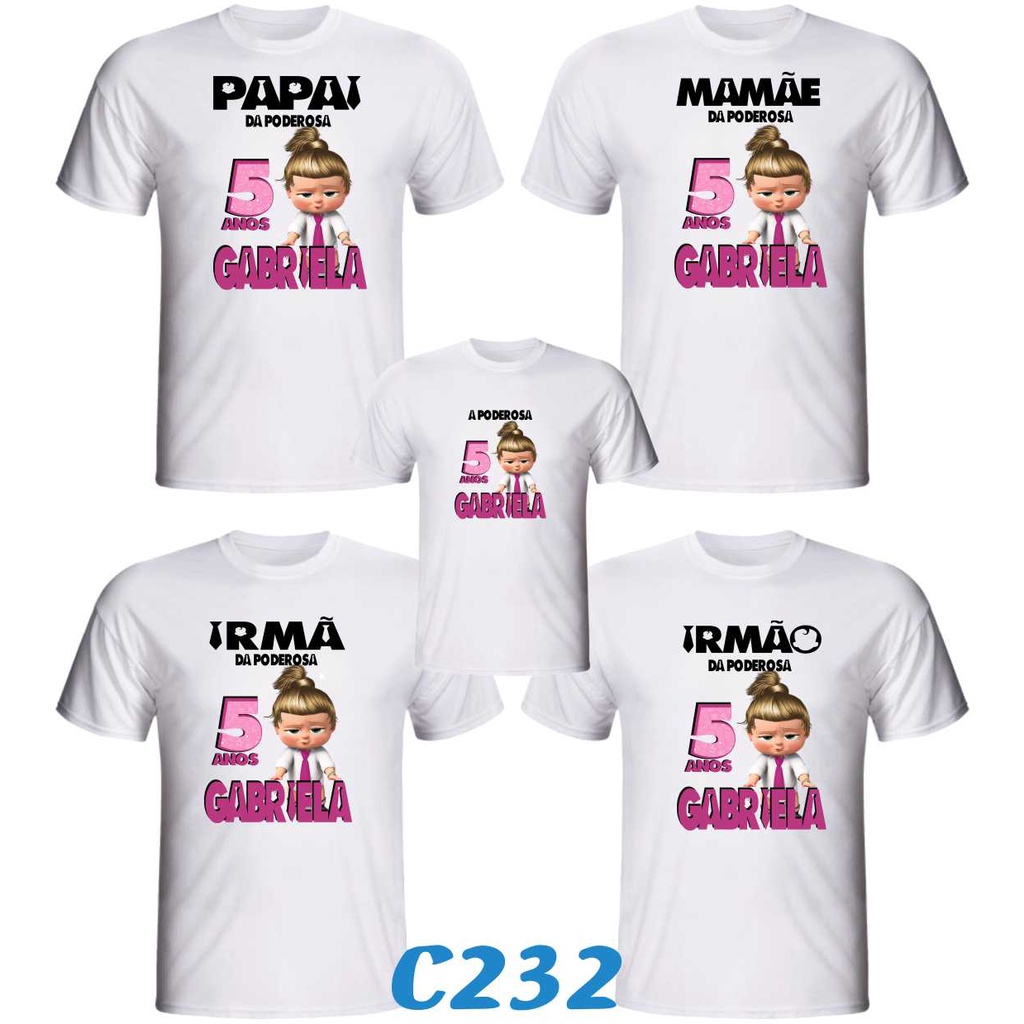 Kit 9 Camisetas Personalizada A Poderosa Chefinha para aniversário ou festa temática