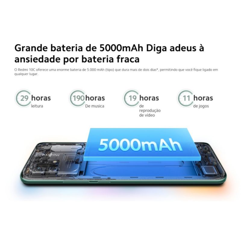 Celular Smartphone Xiaomi Redmi 10C 64GB e 128GB com 4GB e 6GB Ram