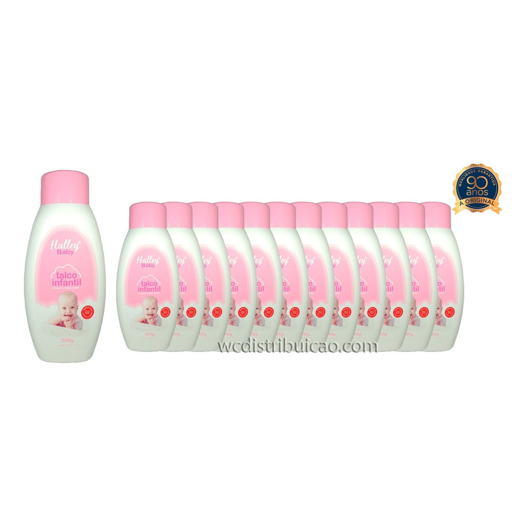 Kit Talco Infantil Halley Baby Cor Rosa -12 Unidades | Shopee Brasil