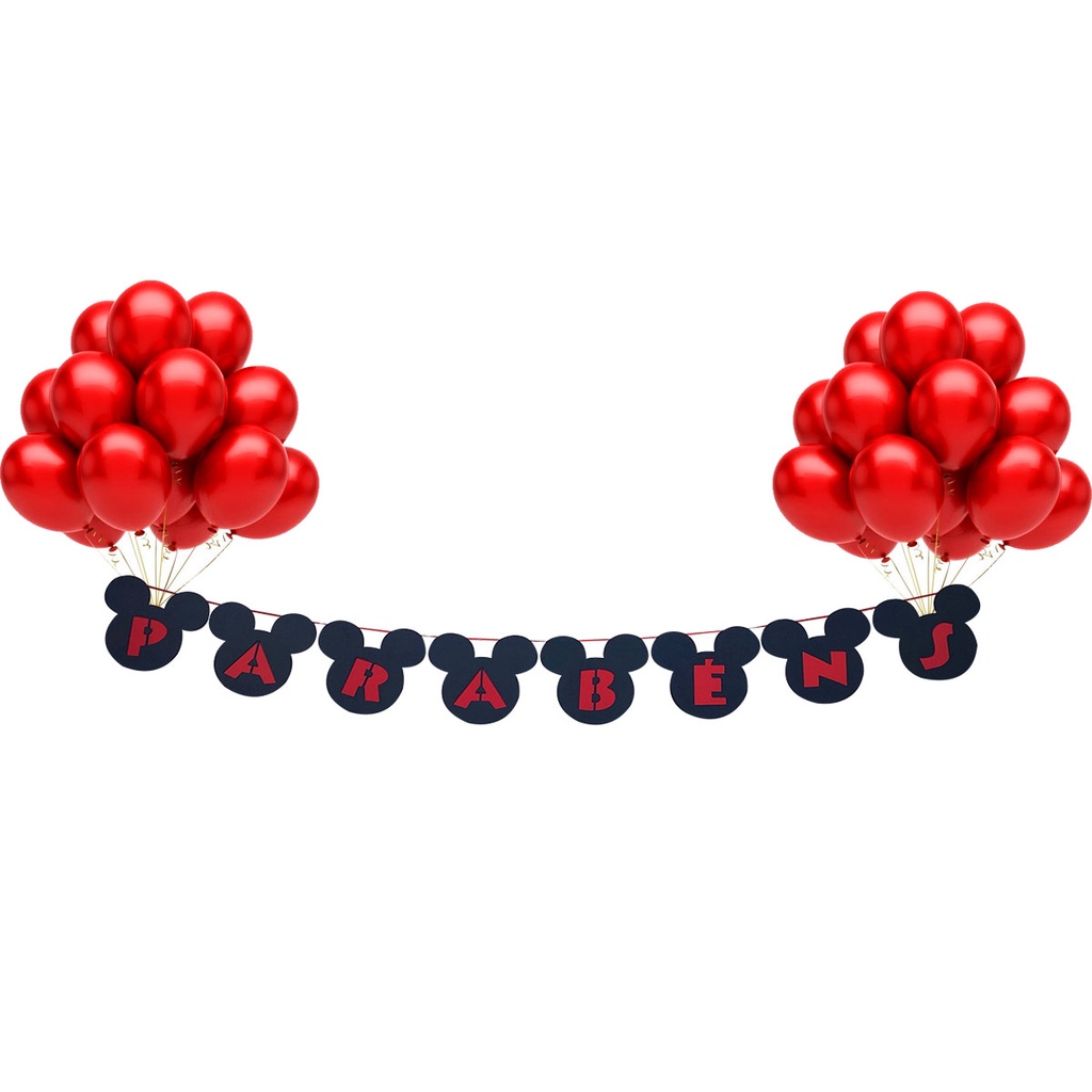 Faixa Decorativa - Parabens Mickey Mouse E V A