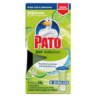 Gel Adesivo Sanitário Pato Citrus 38g Refil com 6 Discos de Gel