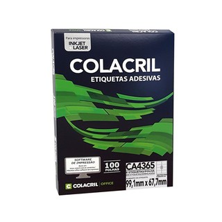 Etiqueta Adesiva Colacril A4365 (99,1x67,7 mm)- Cx c/ 100 folhas
