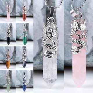 Totem Tribo Dragão Hexagonal Natural Quartzo Cristal Chakra Ponto De Cura Pingente Colar Jóias Acessórios De Moda