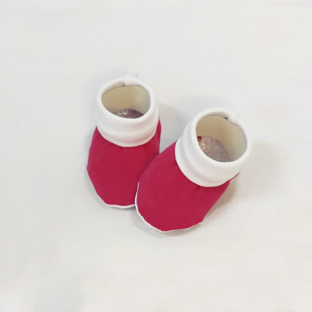 ROSA PINK E BRANCO LISO Sapatinho Pantufa para Recém Nascido Bebê 100% Algodão Antialérgico e Macio