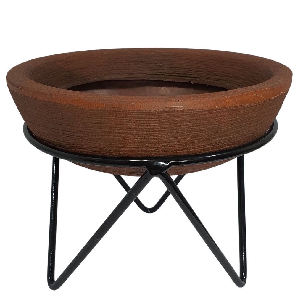 Suporte Tripé de Ferro para Vasos Bacias de 20cm Plantas de Chão