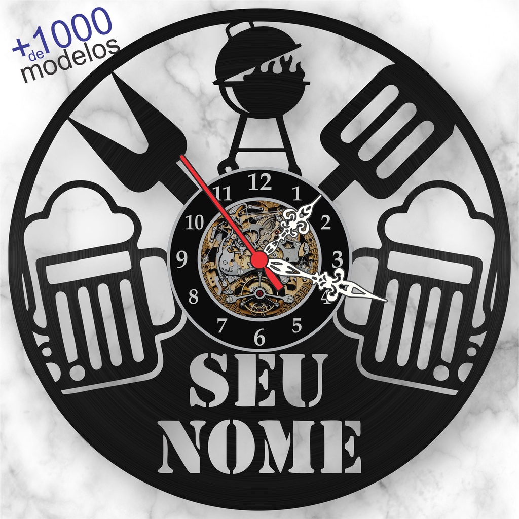 Relógio Cantinho do Churrasco Disco de Vinil Personalizado Chopp Cerveja Vinil Area de Lazer LP iLustrado em Oferta na Shopee