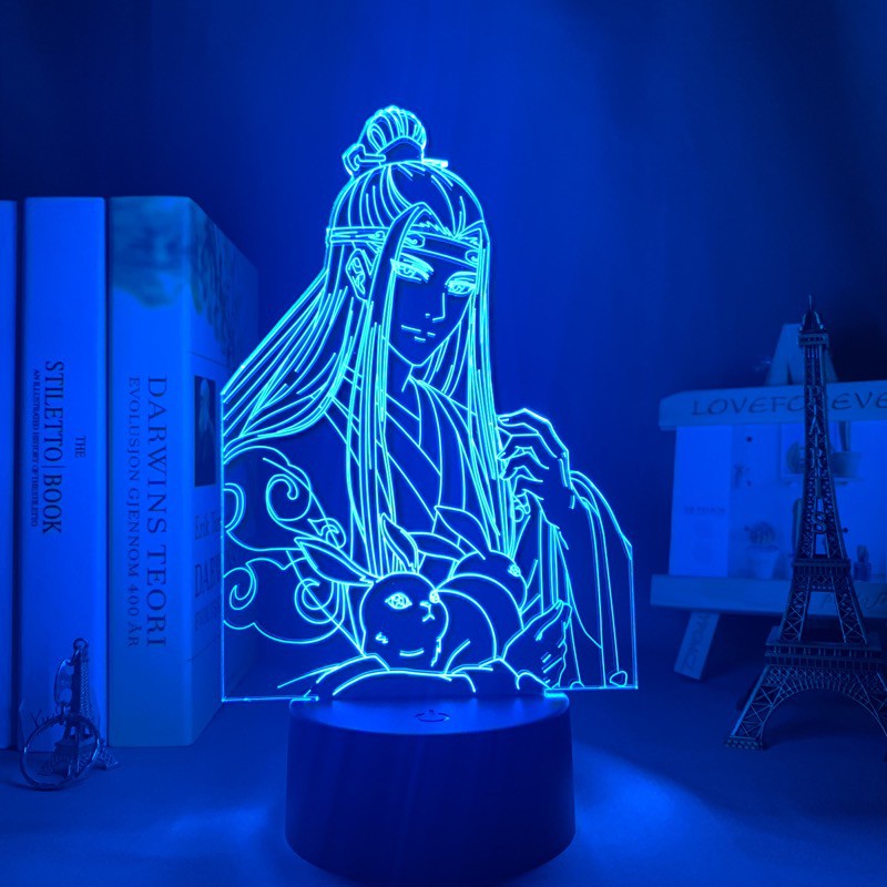 Anime Mo Dao Zu Shi Lan Zhan Figure Luminária LED 3D Noturna Presente e Decoração