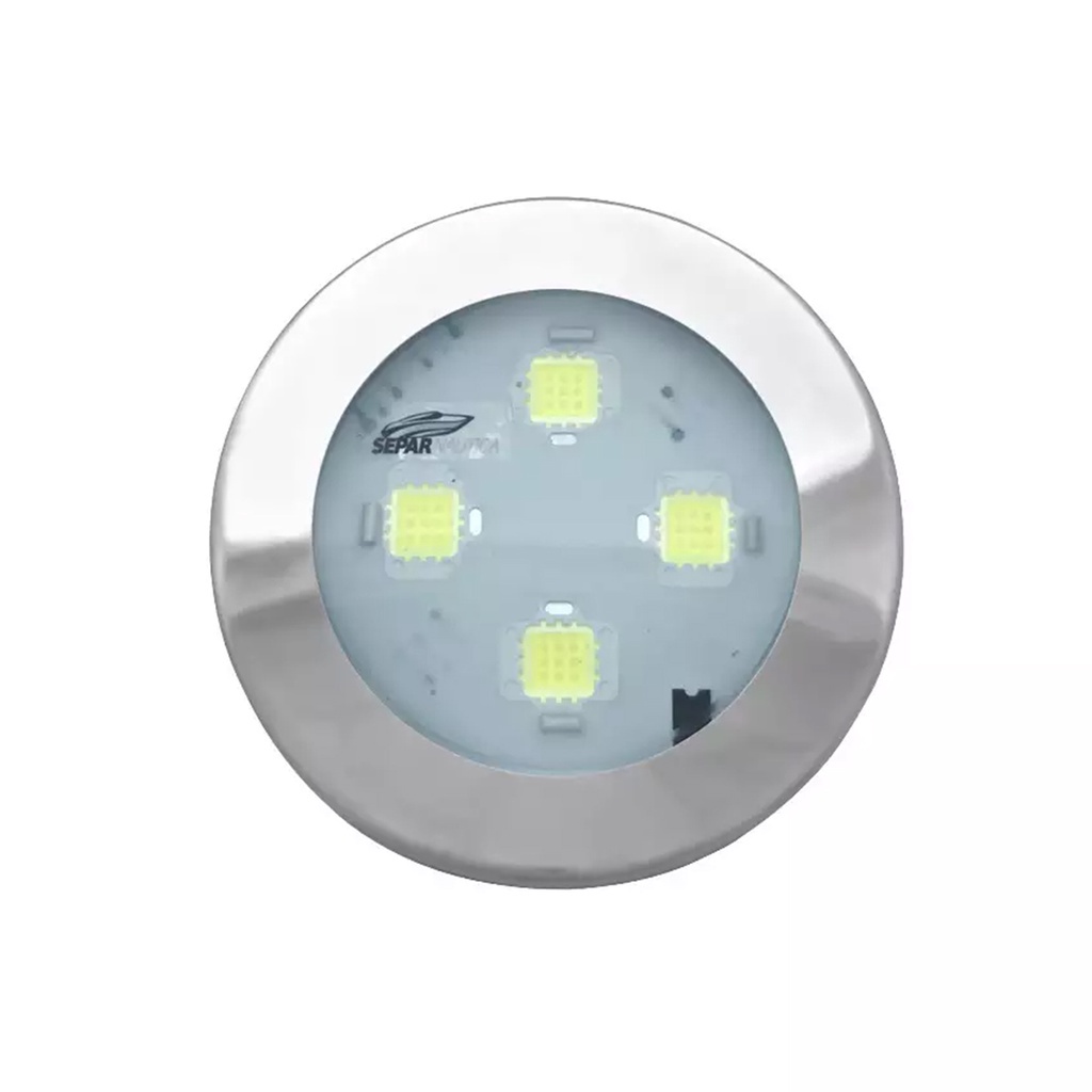 Luz Subaquática 4 Super Leds 40w Azul 12v Lancha Jet Ski