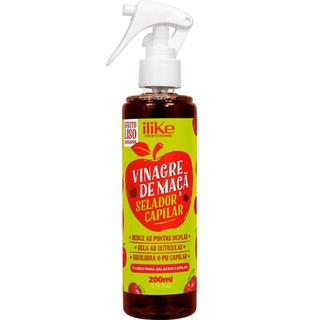 Selador Capilar Vinagre de Maçã 200 ml - Liso Extremo Selagem Capilar Protetor Térmico Lançamento - Ilike Profissional