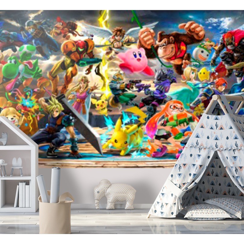Papel De Parede Adesivo Nintendo Anime Supermario Video Game