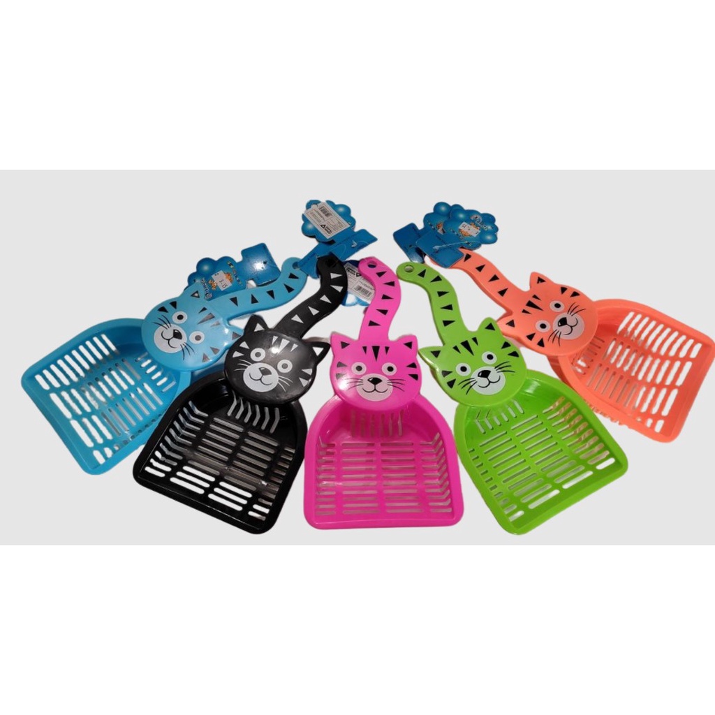 Pá Higiênica Scooper para Areia de Gatos Pazinhas em Formato de Gato - Diversas Cores