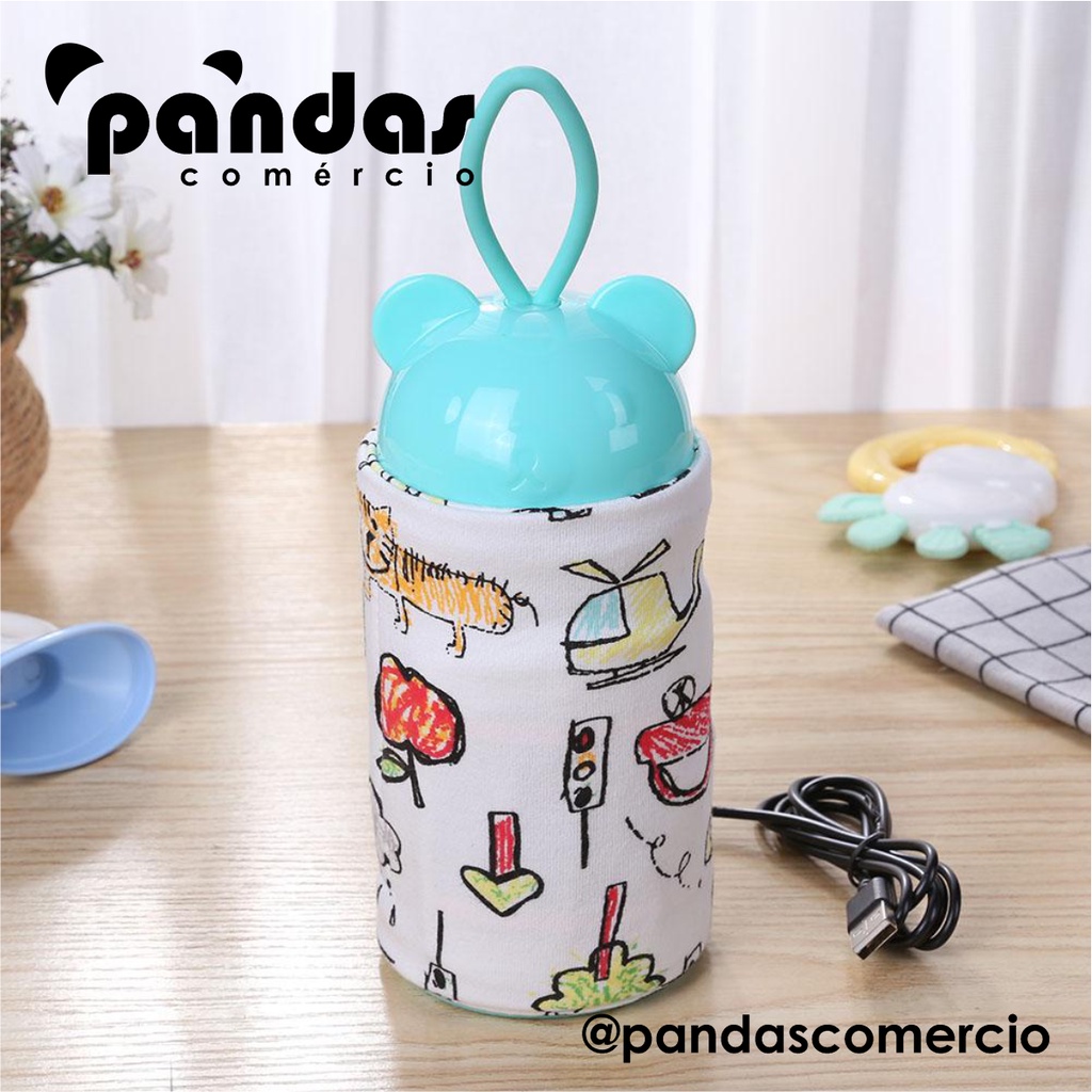 Aquecedor de Mamadeira USB Portátil Flexível Infantil Bebê - Vehicles