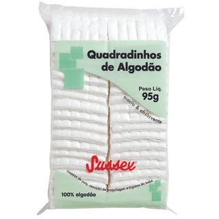 Algodão Quadrado Hidrófilo 95g Cuidados e Higienização Sussex