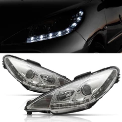 Par Farol Led Peugeot 206 98 99 00 01 02 03 04 05 2006 2007 2008 2009 2010 Foco Duplo Cromado