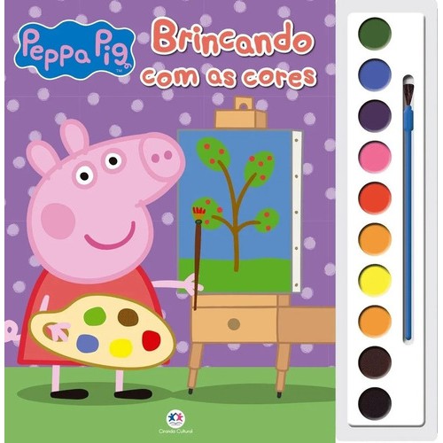 Livro Para Pintar Com Aquarela E Pincel Peppa Pig Infantil