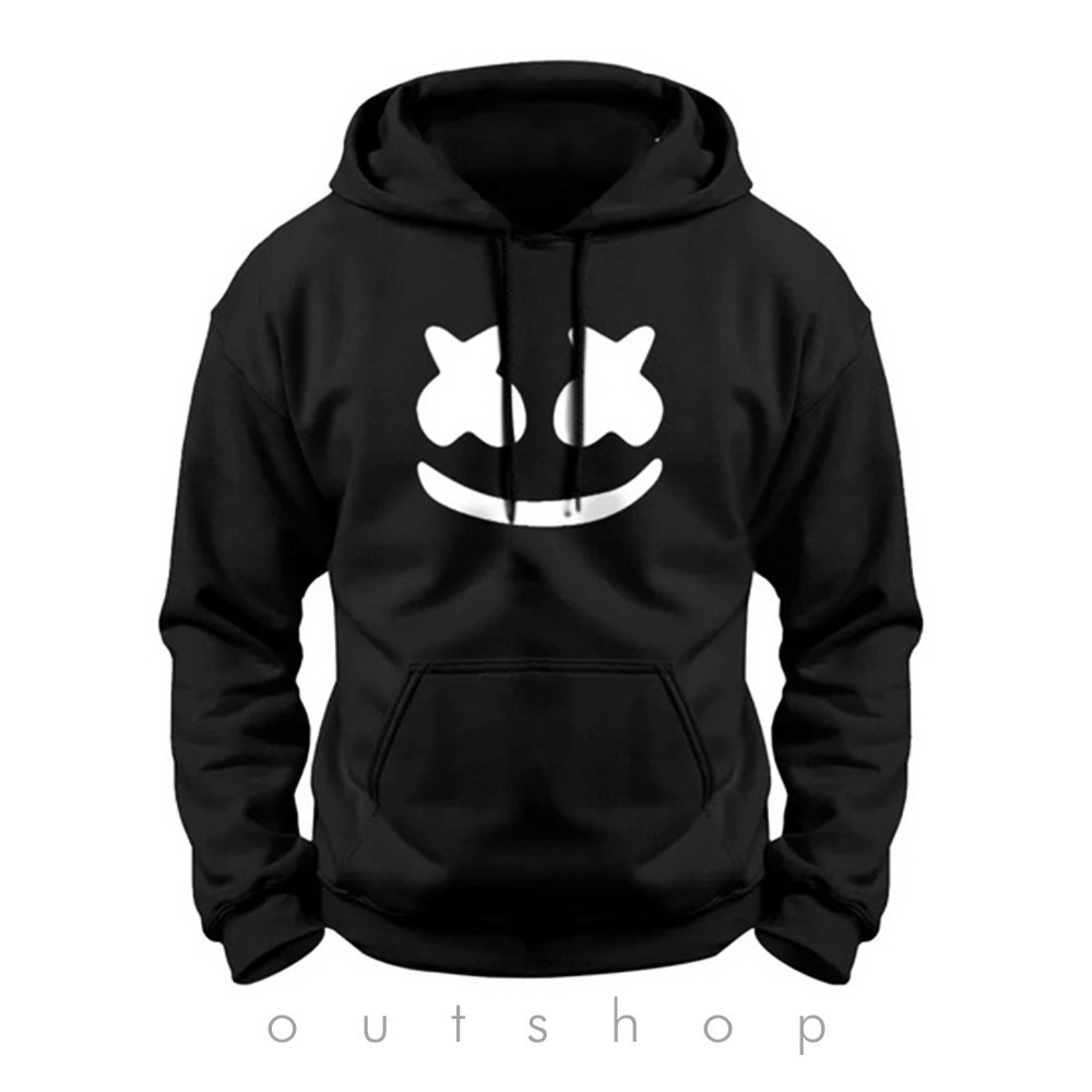 Moletom Canguru Lil Peep Marshmello Blusa de Frio Capuz Casaco Cry Baby Carinha Feliz
