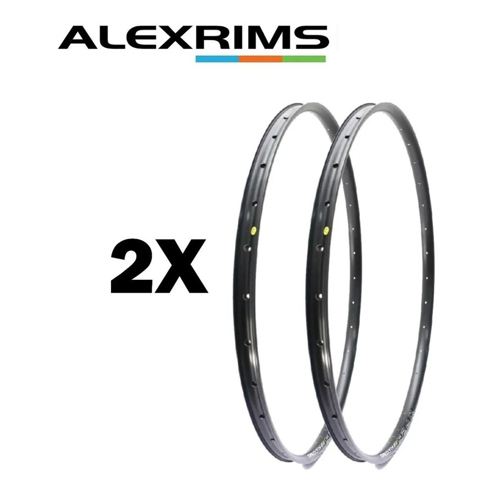2 Aros Alex Rims 29 Mtb Dp25 Tubeless Ready 32 Furos Preto