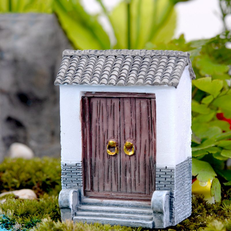 1 Pcs Tijolo Em Miniatura Da Telha Porta Jardim De Fadas Bonsai Decoração