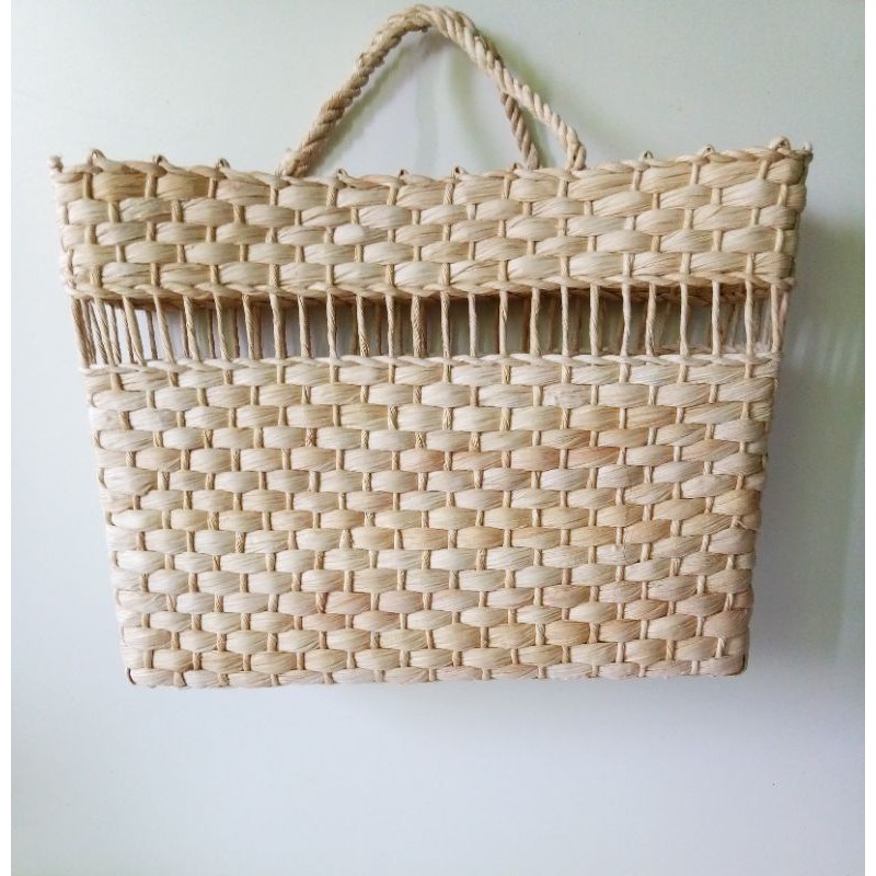 Sacola bolsa de palha milho adulta grande praia