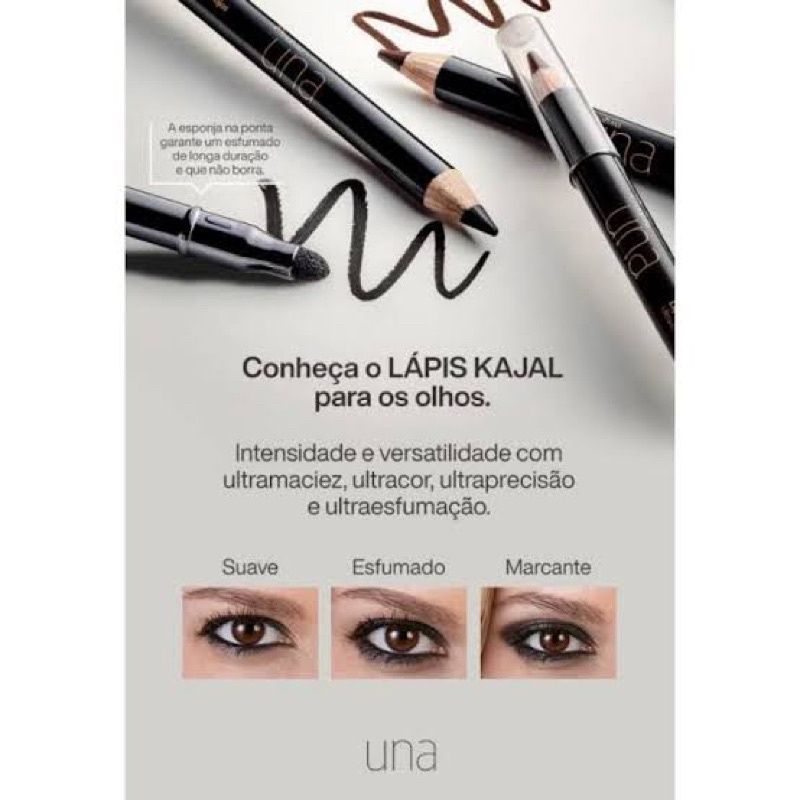 Lápis Kajal para olhos Natura Una com esfumador, 1,14 g a escolher preto ou  marrom | Shopee Brasil
