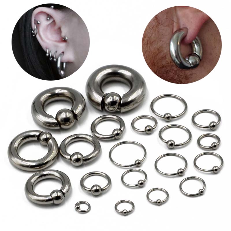 1 Peça De Aço Inoxidável Captive Bead Anel Corpo Lobe Piercing Jóias Unisex