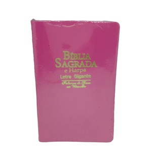 Bíblia Rosa Letra Gigante Feminina Harpa Promessas João Ferreira de Almeida- luxo