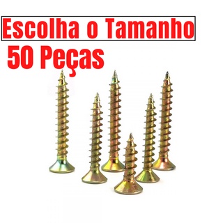 Parafusos Phillips 50 Peças para Madeira MDF Buchas Kit Chipboard