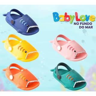 Papete babuche bebê baby shark crocs infantil tubarão promoção BS03