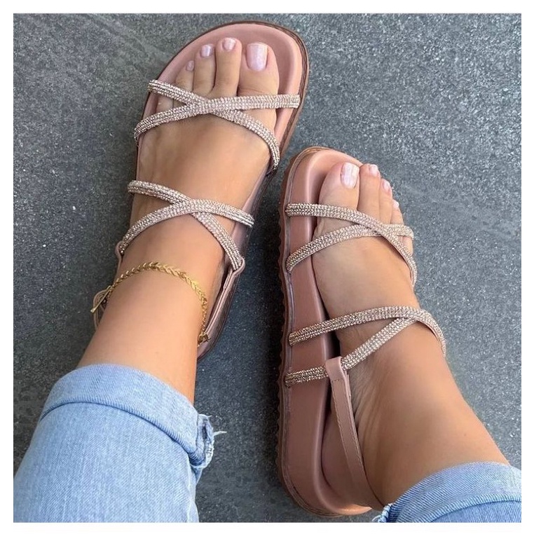 birken papate sandalia  feminina confortável estilosa de pedraria flatform