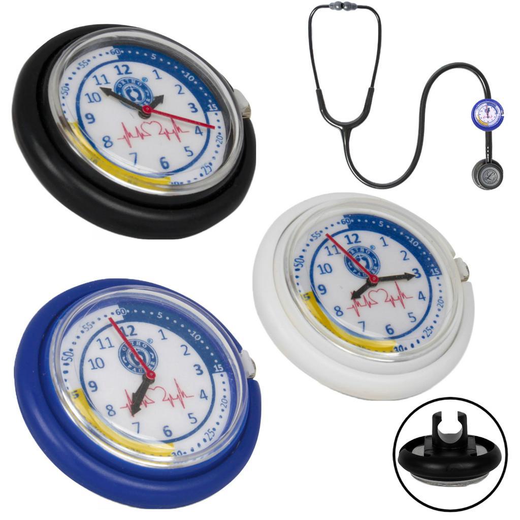 Relógio Estetoscópio Universal Analógico Compatível Littmann Spirit Bic Hospitalar Médico Enfermagem