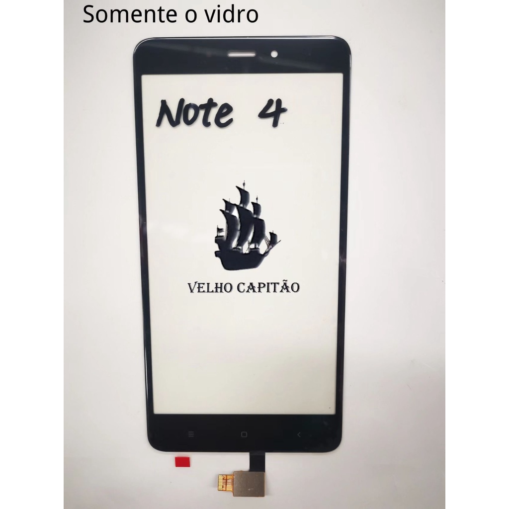 Vidro Frontal Da Tela Celular Redmi Note 4 Com Touch(Somente o vidro para recupera tela com viro quebrado)