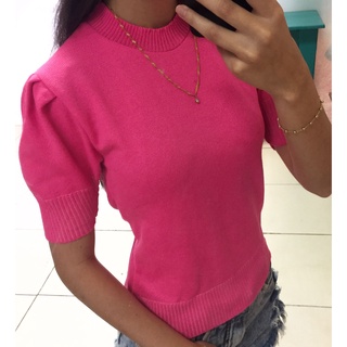 Blusa Feminina de Tricot Blusinha Manga Curta Princesa Moda Verão em Oferta na Shopee