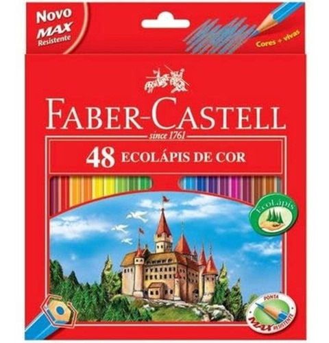 Lápis De Cor Faber Castell 48 Cores + Apontador Incluso