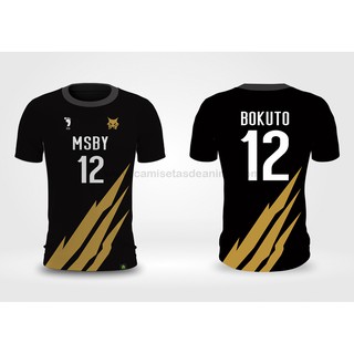 Camiseta Geek Uniforme Anime Haikyuu Black Jackals Bokuto 12