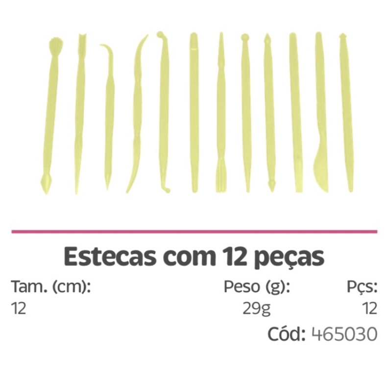 kit 12 estecas 12 cm Blue Star cod 465030 bluestar (CHOCO)