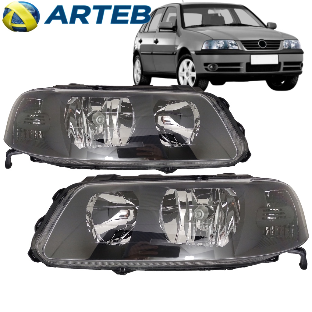 Par Farol Máscara Negra Gol Parati Saveiro G4 2006 A 2014 Corre Que