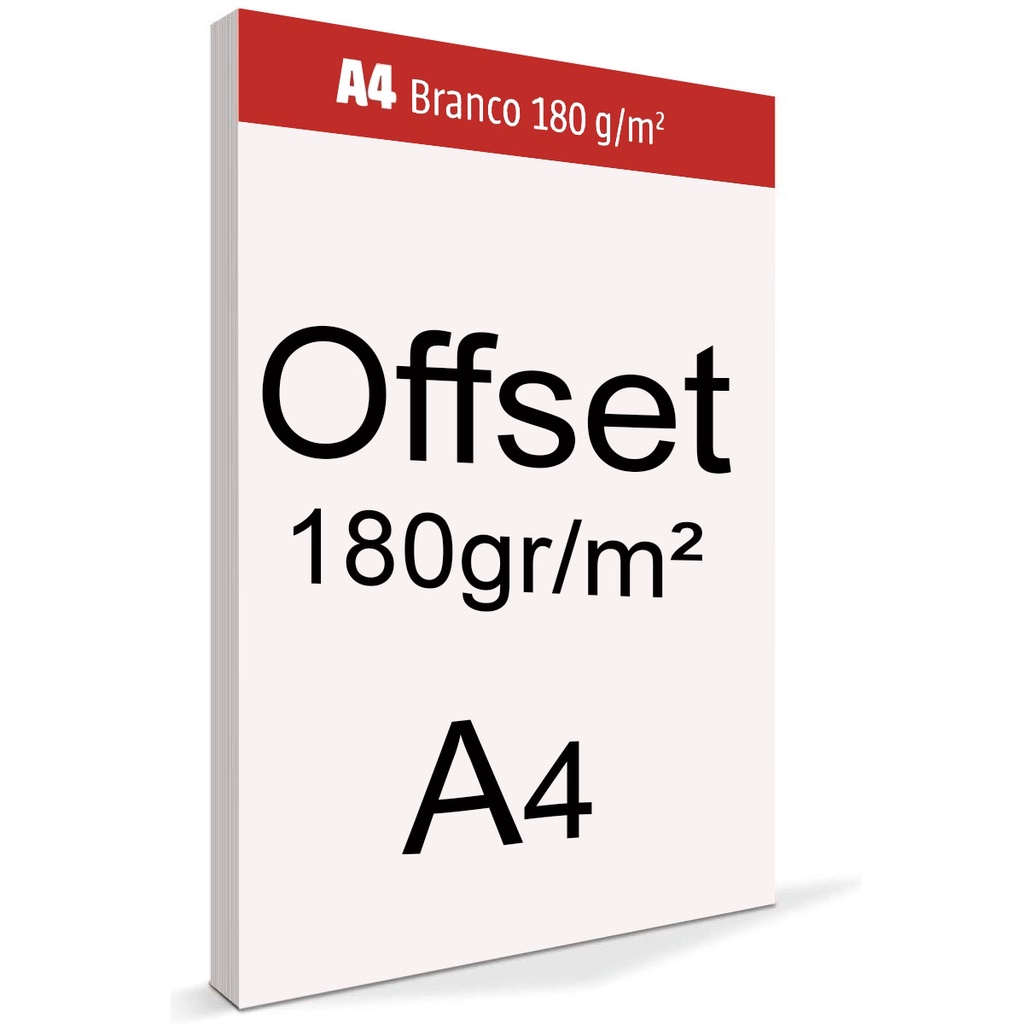 Papel Offset 180gm² Tamanho A4 Branco 250 Folhas Shopee Brasil 2458