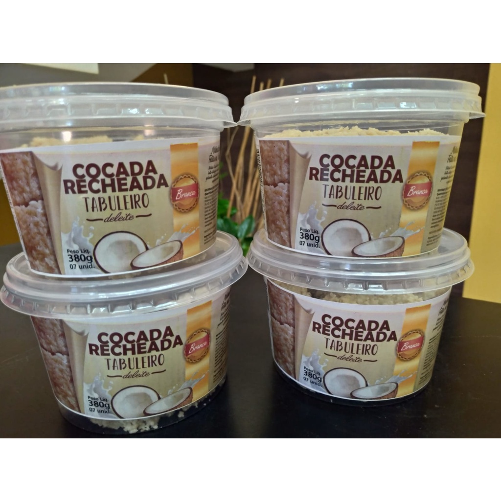 COCADA RECHEADA BRANCA 380g (POTE COM 7 UNIDADES)