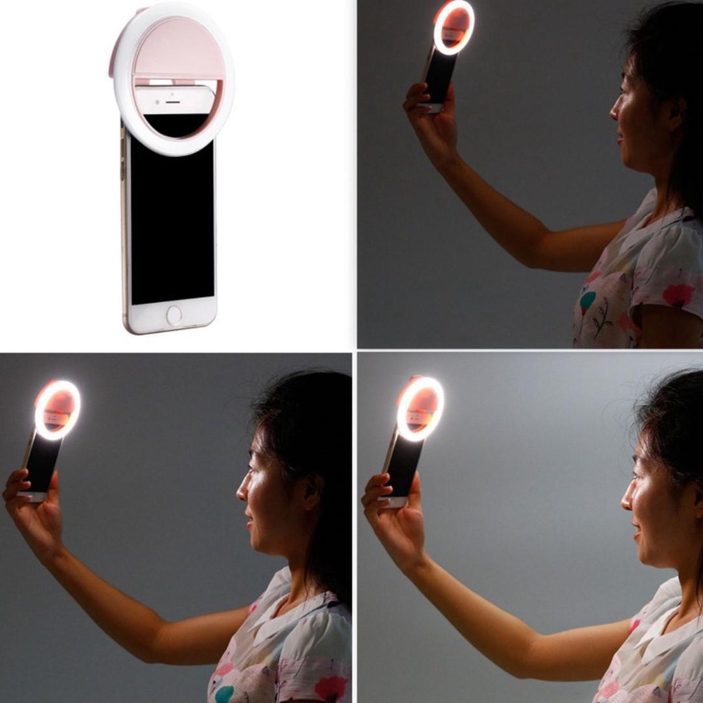 Luz Selfie Ring Light Led Flash Recarregável Branco