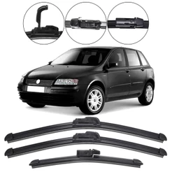 Kit 3 Palhetas Limpador Parabrisa Dianteiro+Traseiro Fiat Stilo 2002/2011