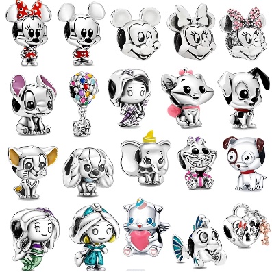 Em estoque✨✨Berloques Pandora Da Série Disney Em Prata 925 Mickey e Minnie jóia fina