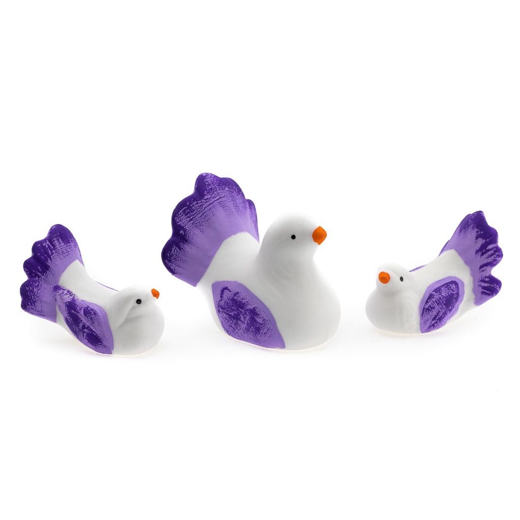 Miniatura Trio de Pomba Porcelana Decoração Jardim Mini Terrario em Oferta na Shopee