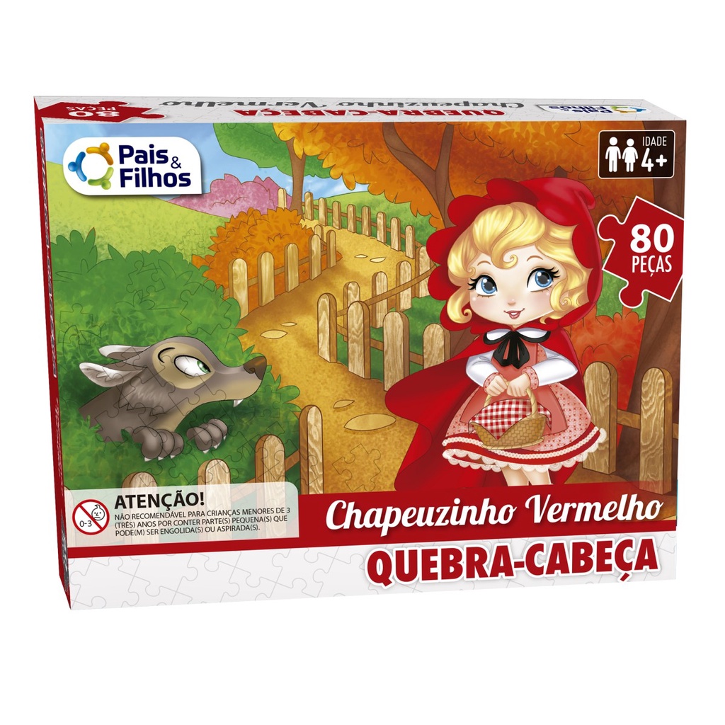 Jogo Quebra - Cabeca 80 Pecas da Chapeuzinho Vermelho Montar