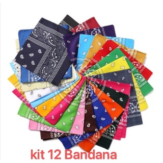 Kit  Bandana Lenço Estampada - Moda Rock - Varias Cores